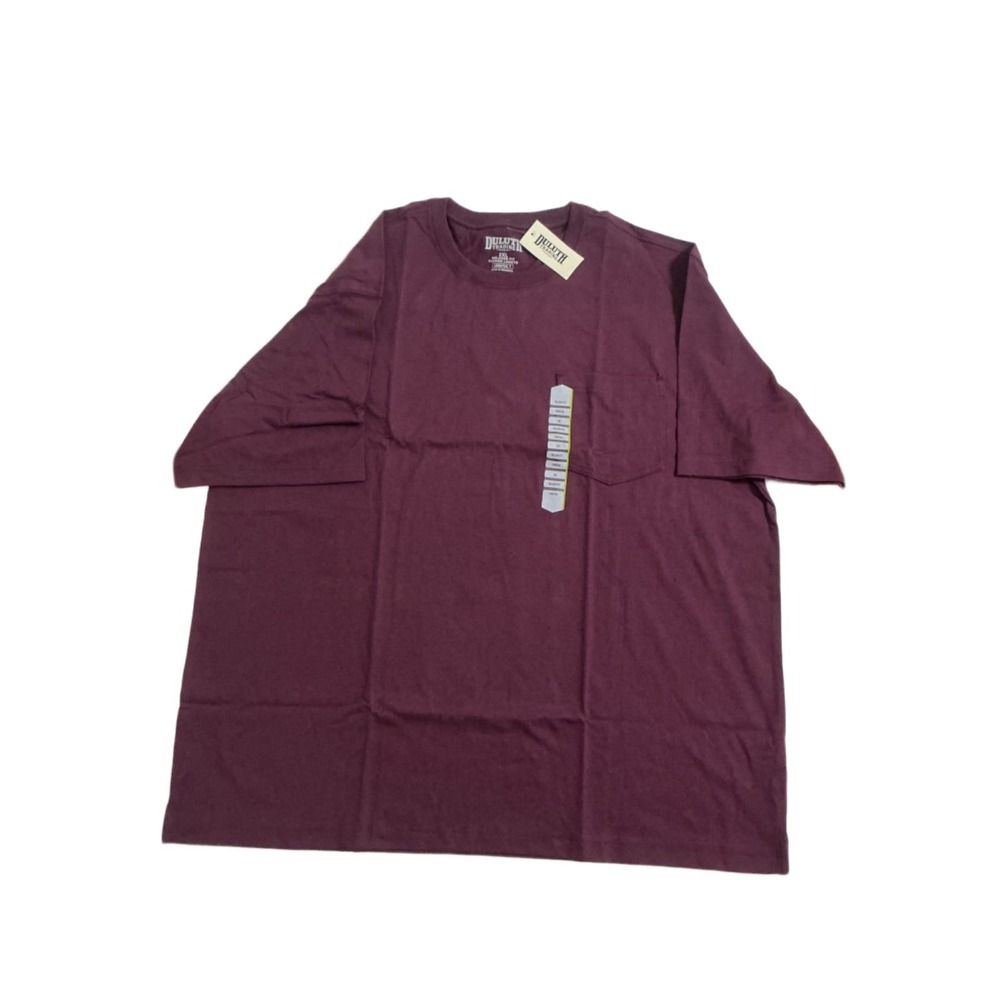 Duluth Trading Co Longtail T Men's 2XL Burgundy Pocket T-Shirt Relaxed Fit NWT